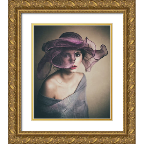 Jo Gold Ornate Wood Framed Art Print with Double Matting by Russocka, Magdalena