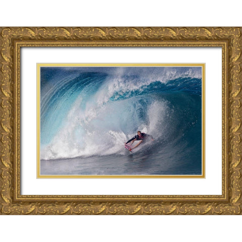 A Wave Player Gold Ornate Wood Framed Art Print with Double Matting by Chang, Cheng