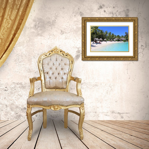 Blue Beach Gold Ornate Wood Framed Art Print with Double Matting by Daniel, Nick