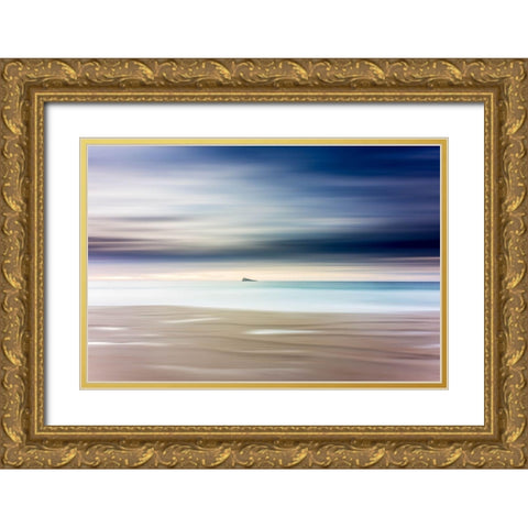 Minimalist Island Gold Ornate Wood Framed Art Print with Double Matting by Bejar Manda, Tomas