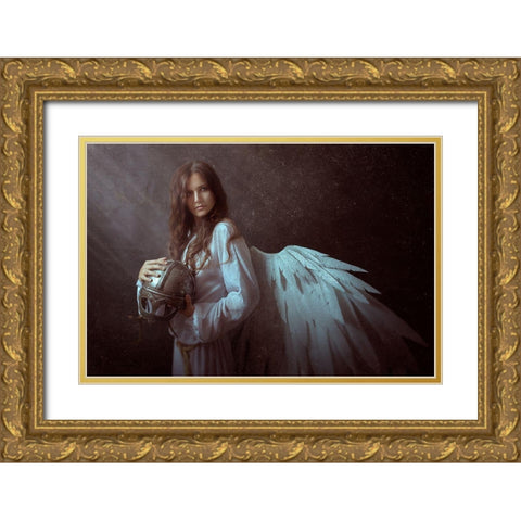 Unhumility Gold Ornate Wood Framed Art Print with Double Matting by Goncharova, Angelina