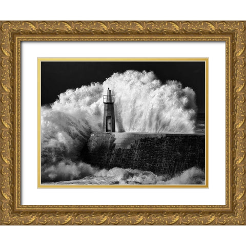 The Lighthouse Gold Ornate Wood Framed Art Print with Double Matting by Garcia Bernardo, Alejandro
