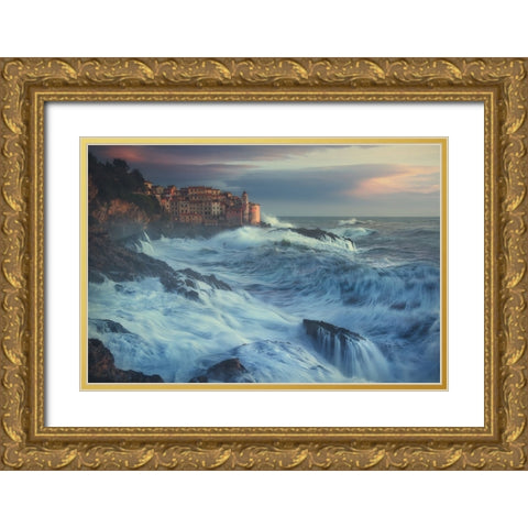 Poseido Awakens Gold Ornate Wood Framed Art Print with Double Matting by Lazzarotti, Paolo