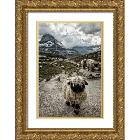 Out Of My Way Gold Ornate Wood Framed Art Print with Double Matting by Landolt, Susanne