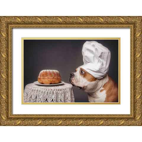 The Confectioner And His Masterpiece Gold Ornate Wood Framed Art Print with Double Matting by Willers, Heike
