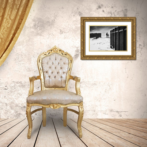 Ill Be There When The Sun Goes Down Gold Ornate Wood Framed Art Print with Double Matting by Correia, Rui