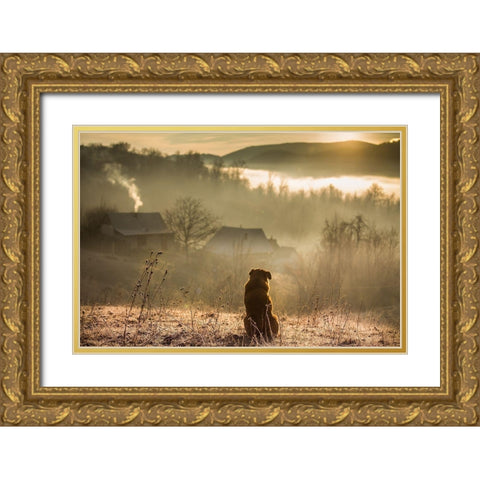 Good Connection Gold Ornate Wood Framed Art Print with Double Matting by Mazilu, Georgiana