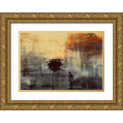 One Way (Shadows) Gold Ornate Wood Framed Art Print with Double Matting by Davidovic, Dalibor