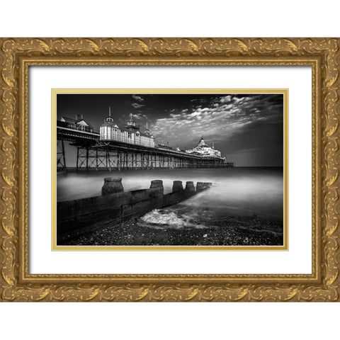 The Pier Gold Ornate Wood Framed Art Print with Double Matting by Vanhamme, Lidia