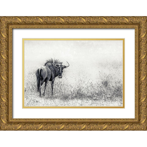 The Endless Grass-Fields Gold Ornate Wood Framed Art Print with Double Matting by Flour, Piet