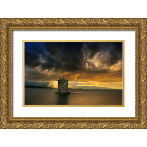 Storm Coming... Gold Ornate Wood Framed Art Print with Double Matting by Browko, Krzysztof