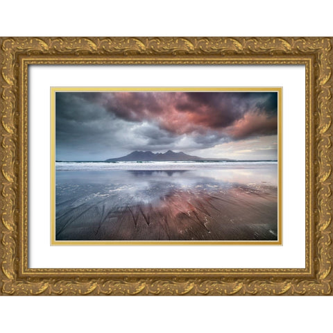Laig Beach Gold Ornate Wood Framed Art Print with Double Matting by Marchegiani, Roberto