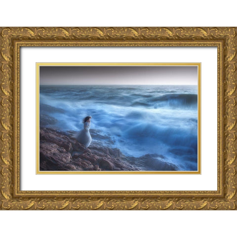 Im Not Afraid! Gold Ornate Wood Framed Art Print with Double Matting by Lazzarotti, Paolo