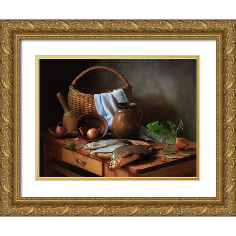 Untitled Gold Ornate Wood Framed Art Print with Double Matting by Skorokhod, Tatyana