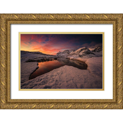 Good Morning Gold Ornate Wood Framed Art Print with Double Matting by Hoffmann, Raymond