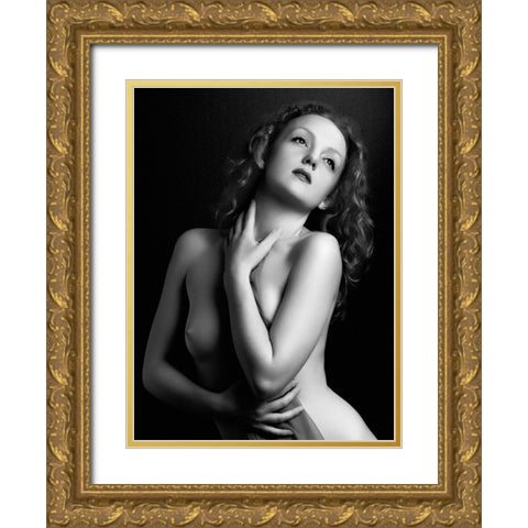 Garbo Retro Style Gold Ornate Wood Framed Art Print with Double Matting by Turner, Peter