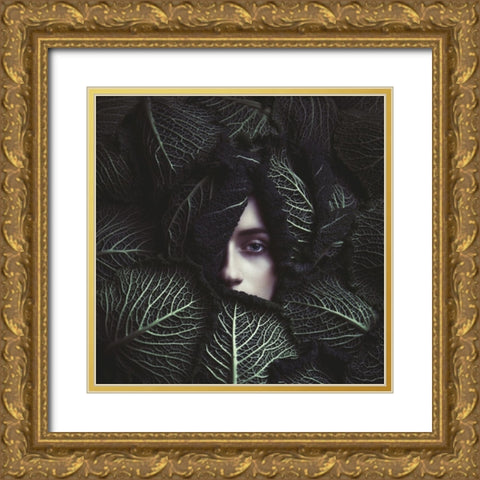 Cabbage Gold Ornate Wood Framed Art Print with Double Matting by Russocka, Magdalena