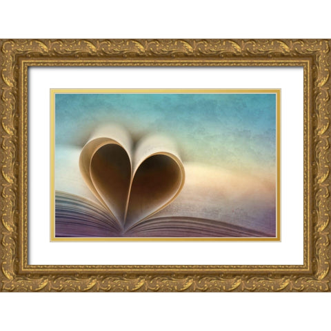 A Love Story Gold Ornate Wood Framed Art Print with Double Matting by Hennen, Marcus