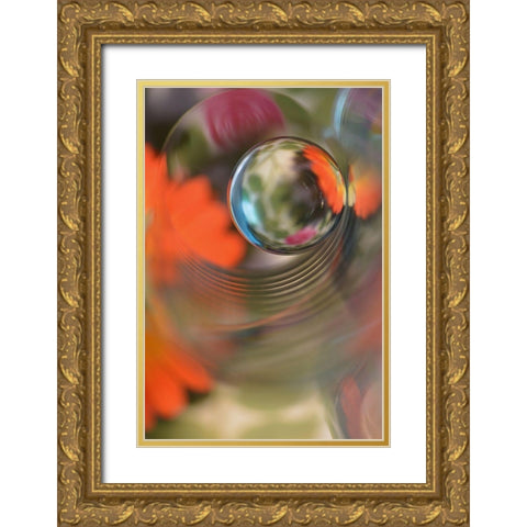 Floral Sphere Gold Ornate Wood Framed Art Print with Double Matting by Westum, Heidi