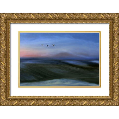 Migrants Gold Ornate Wood Framed Art Print with Double Matting by Emanuelson, Bjorn