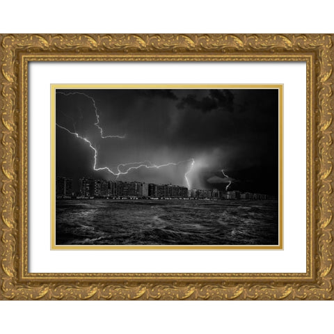 Sometimes-The Sky Screams ... Gold Ornate Wood Framed Art Print with Double Matting by Depaepe, Yvette