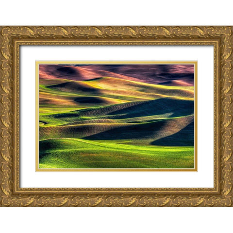 Spring Palette Gold Ornate Wood Framed Art Print with Double Matting by Smith, Siana