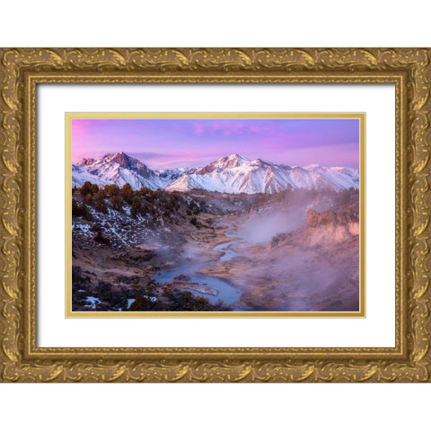 Hot Creek Gold Ornate Wood Framed Art Print with Double Matting by Gastager, Daniel