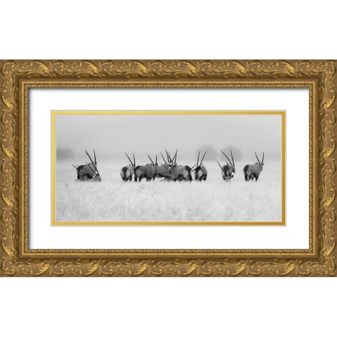 Oryx In The Rain Gold Ornate Wood Framed Art Print with Double Matting by Trubitsyn, Kirill