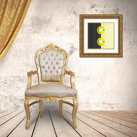 Mugs Pattern Gold Ornate Wood Framed Art Print with Double Matting by Bunjamin, Antonyus