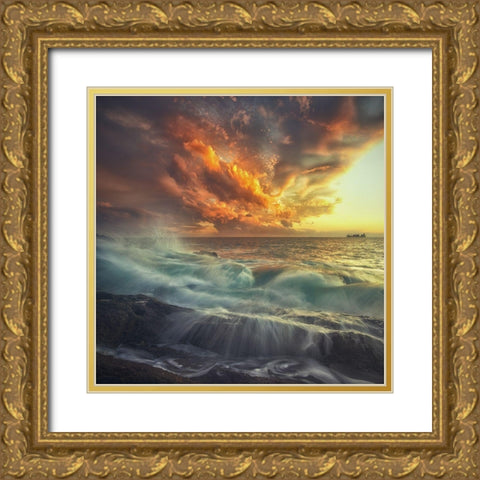 Delirium With Colors Gold Ornate Wood Framed Art Print with Double Matting by Lazzarotti, Paolo
