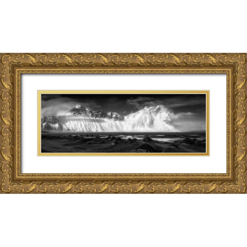 Vestrahorn Gold Ornate Wood Framed Art Print with Double Matting by Popan, Adrian