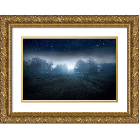 Visions Of The Night Gold Ornate Wood Framed Art Print with Double Matting by Lindsten, Christian