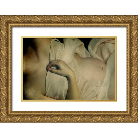 Womanhood Gold Ornate Wood Framed Art Print with Double Matting by Mest, Olga