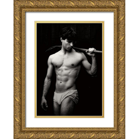 Untitled Gold Ornate Wood Framed Art Print with Double Matting by De Jonge, Jaap