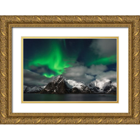 When The Clouds Break Gold Ornate Wood Framed Art Print with Double Matting by Therion