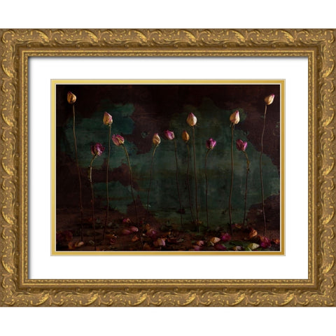 Lees Of Life Gold Ornate Wood Framed Art Print with Double Matting by Nataly, Golubeva