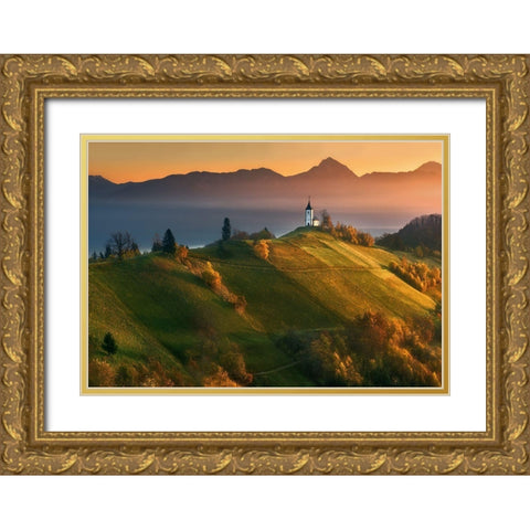 Autumn Light... Gold Ornate Wood Framed Art Print with Double Matting by Browko, Krzysztof