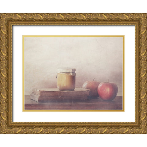 Recipe With Apples Gold Ornate Wood Framed Art Print with Double Matting by Devos, Delphine