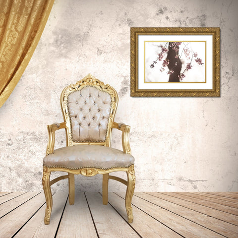 Sakura Gold Ornate Wood Framed Art Print with Double Matting by Fujii, Tsuneya