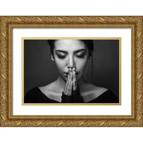 Emotion Gold Ornate Wood Framed Art Print with Double Matting by Minaeian, Ehsan