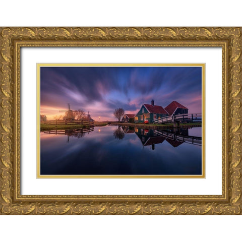 Zaanse Gold Ornate Wood Framed Art Print with Double Matting by Pablo De, Juan