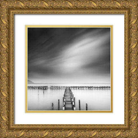 By The Sea 012 Gold Ornate Wood Framed Art Print with Double Matting by Digalakis, George