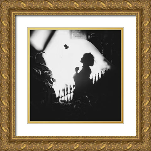 Shadows On The Wall Gold Ornate Wood Framed Art Print with Double Matting by F, Terry