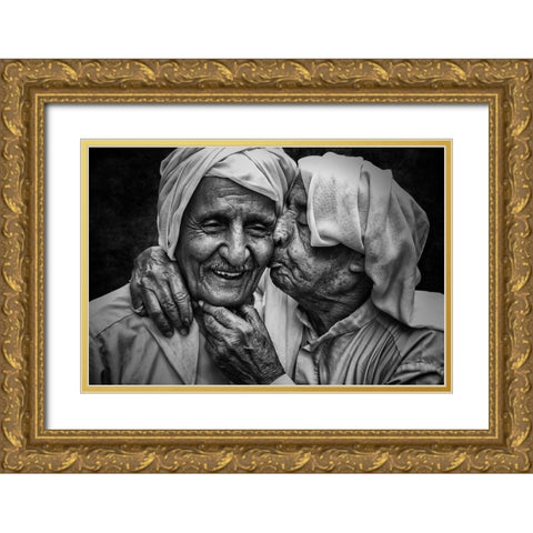 Happiness Of Men Gold Ornate Wood Framed Art Print with Double Matting by Almakhlooq, Hameed