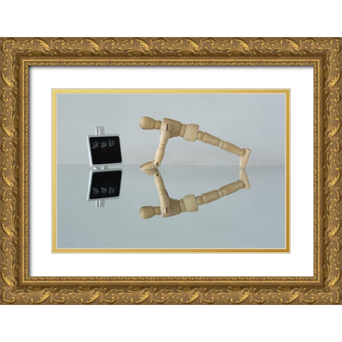 Push Yourself Gold Ornate Wood Framed Art Print with Double Matting by Hammer, Jacqueline