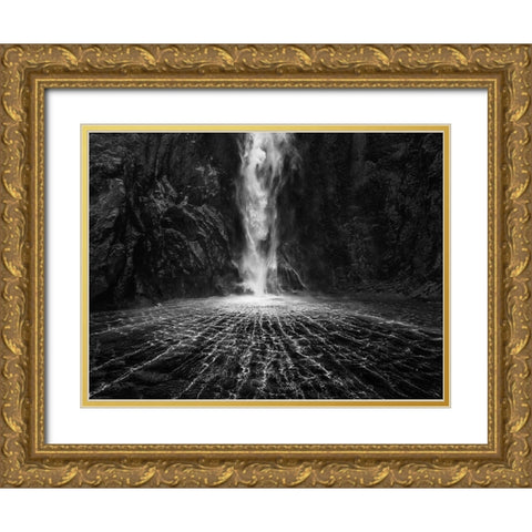 Sky Fall Gold Ornate Wood Framed Art Print with Double Matting by Shi, Fei