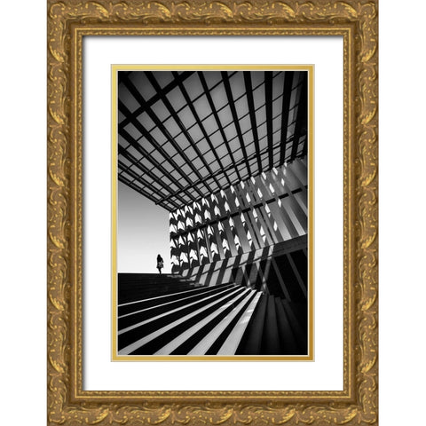 Drifting Gold Ornate Wood Framed Art Print with Double Matting by Abrantes, Paulo