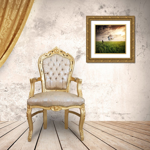 Dream About Home Gold Ornate Wood Framed Art Print with Double Matting by Smajic, Nermin