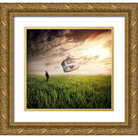 Dream About Home Gold Ornate Wood Framed Art Print with Double Matting by Smajic, Nermin