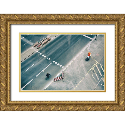 Light Traffic Gold Ornate Wood Framed Art Print with Double Matting by Scuka, Dasa